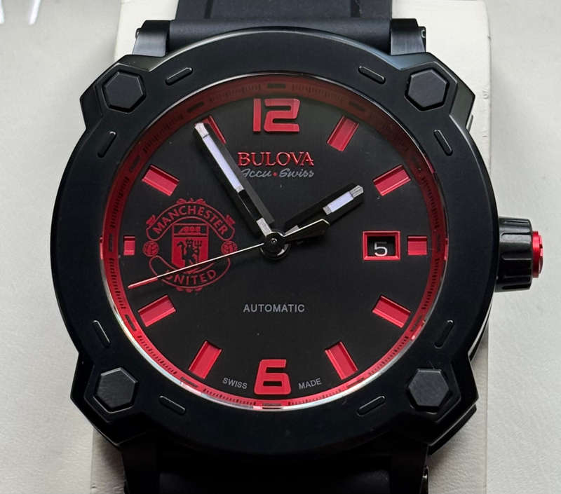 Bulova Accu Swiss 65B165 Percheron Manchester United MUFC automatic limited edition watch