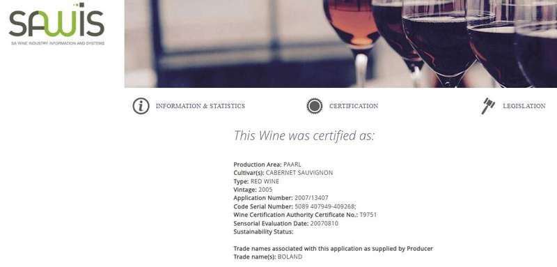 Madiba's Private 90th Birthday Celebration Cabernet Sauvignon 2005, origin Paarl