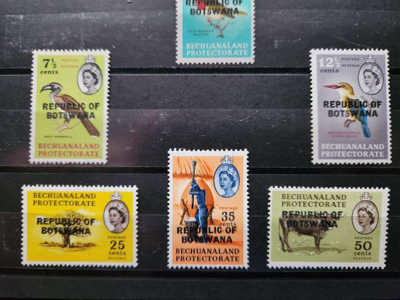 Botswana: 1966 Betschuanaland Postage Stamps Overprinted "REPUBLIC OF BOTSWANA"