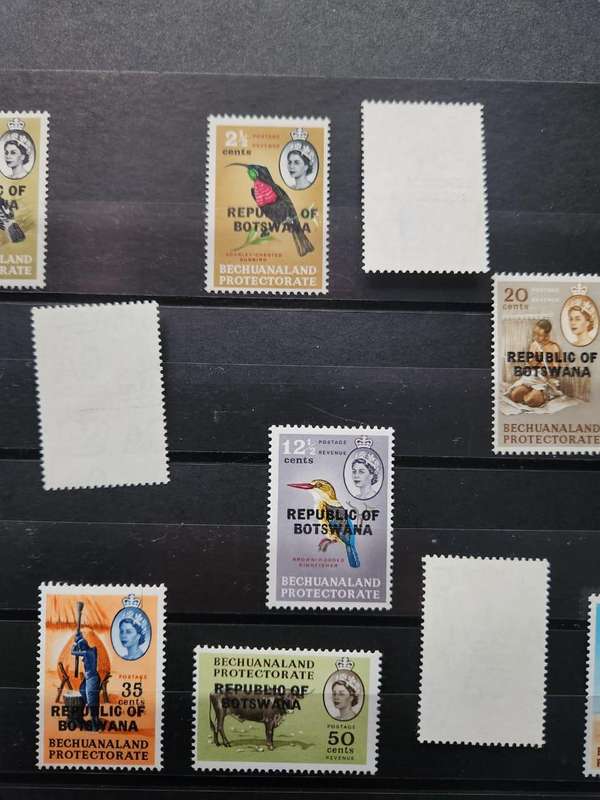 Botswana: 1966 Betschuanaland Postage Stamps Overprinted "REPUBLIC OF BOTSWANA"