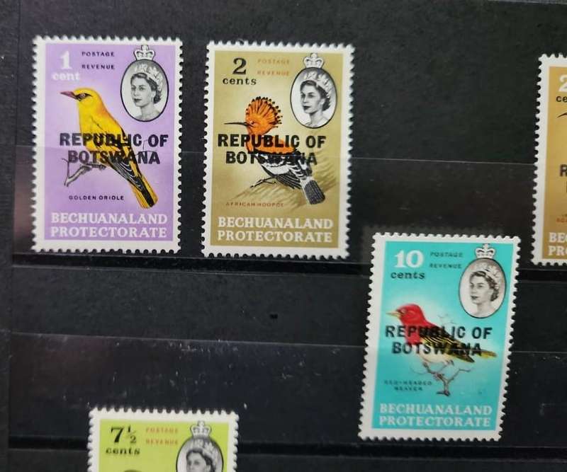 Botswana: 1966 Betschuanaland Postage Stamps Overprinted "REPUBLIC OF BOTSWANA"