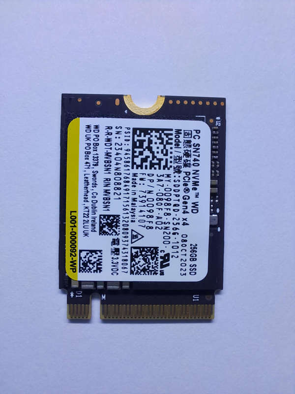 256GB Western Digital M.2 SDD Mini