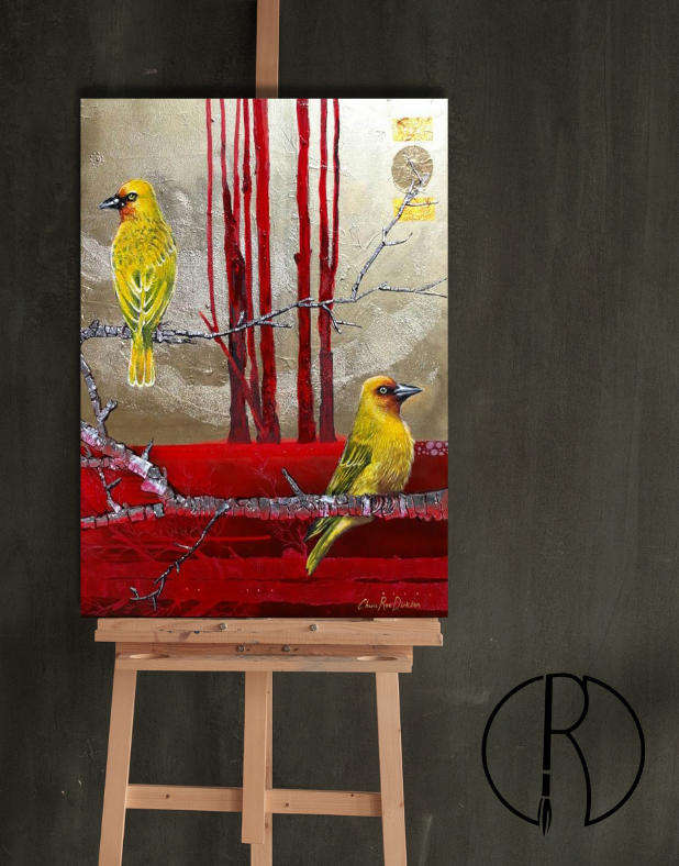 `DREAM WEAVERS` Large Original Painting on Boxed Canvas by Cherie Roe Dirksen - Bird Wall Art