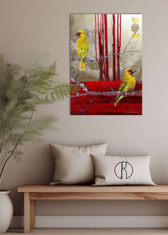 `DREAM WEAVERS` Large Original Painting on Boxed Canvas by Cherie Roe Dirksen - Bird Wall Art