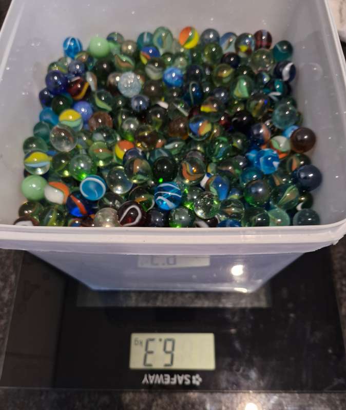 2 X 5l ICECREAM CONTAINER OF MARBLES -EACH WEIGHING APPROX 6.3KG.  BID IS PER CONTAINER