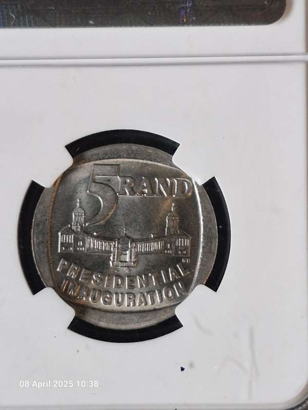 Mandela R5 Inauguration coin steps variety