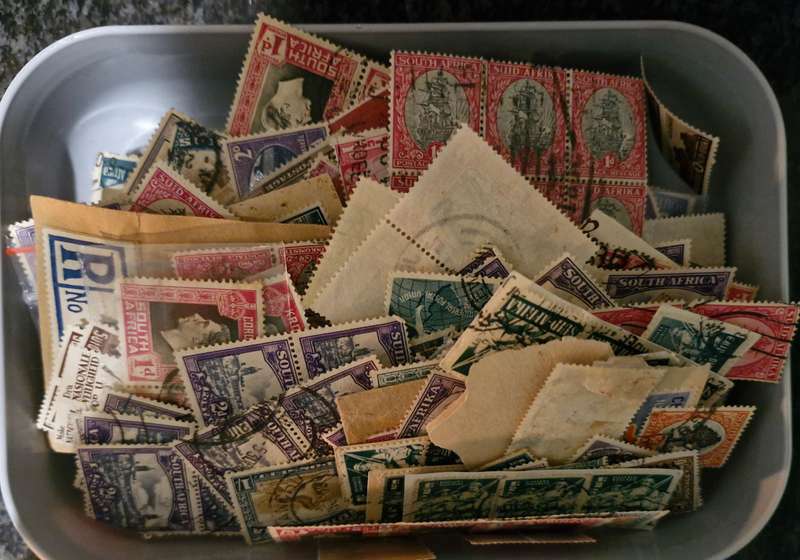 Unsorted and semi sorted box of South African Stamps Incl ZAR, union, Cape of Good hope etc