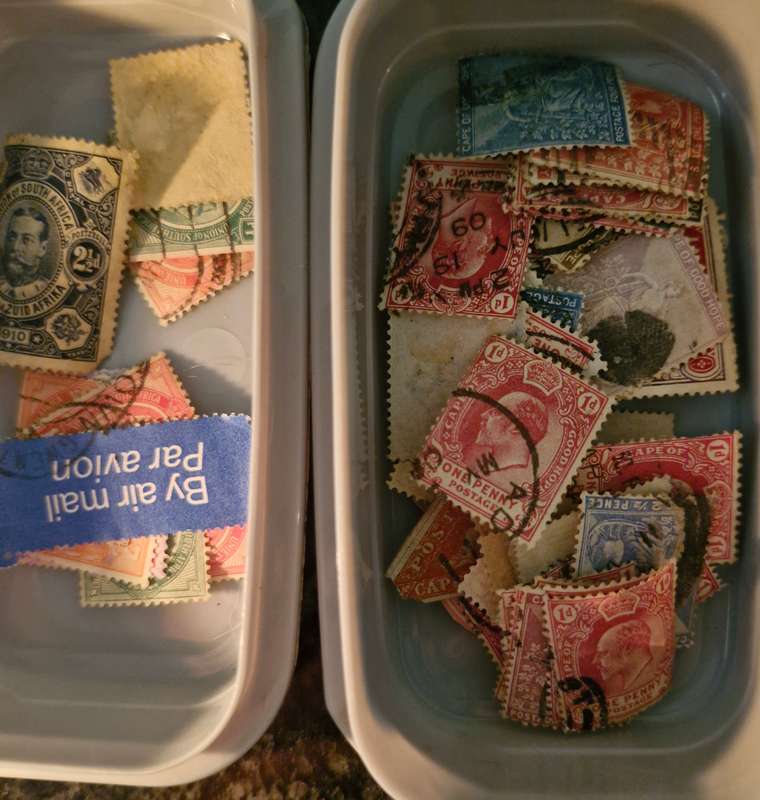 Unsorted and semi sorted box of South African Stamps Incl ZAR, union, Cape of Good hope etc