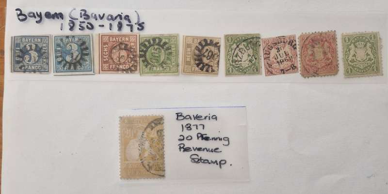 BAVARIA - LOF OF 10 stamps 1800s. GOOD VALUE
