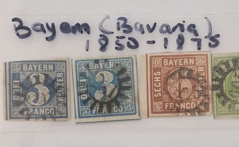 BAVARIA - LOF OF 10 stamps 1800s. GOOD VALUE