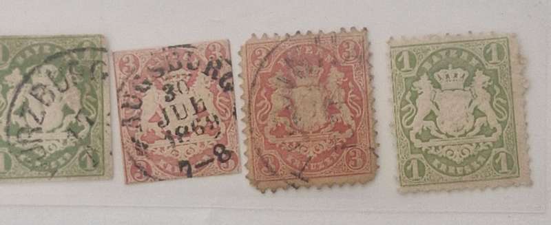 BAVARIA - LOF OF 10 stamps 1800s. GOOD VALUE