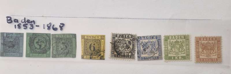 BADEN lot of 8 stamps - from 1853 onwards GOOD VALUE
