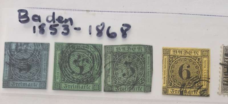 BADEN lot of 8 stamps - from 1853 onwards GOOD VALUE