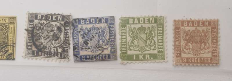 BADEN lot of 8 stamps - from 1853 onwards GOOD VALUE