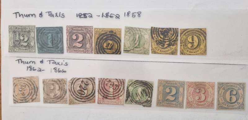 THURN AND TAXIS- lot of 15 stamps from 1858 onwards - GOOD VALUE