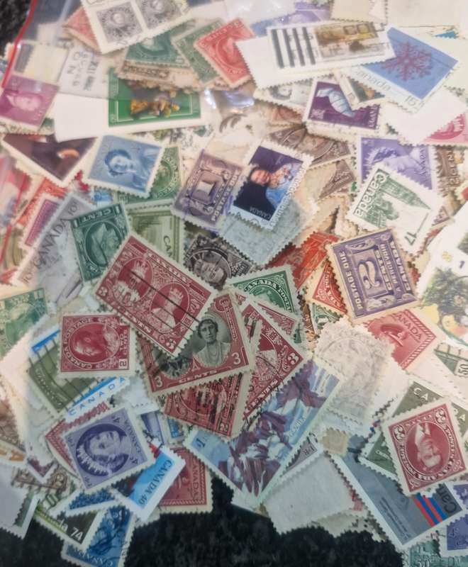 13 pages Canada Stamps - from Queen Victoria Heads to Queen Elizabeth II plus more