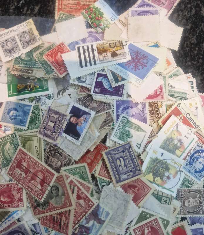 13 pages Canada Stamps - from Queen Victoria Heads to Queen Elizabeth II plus more