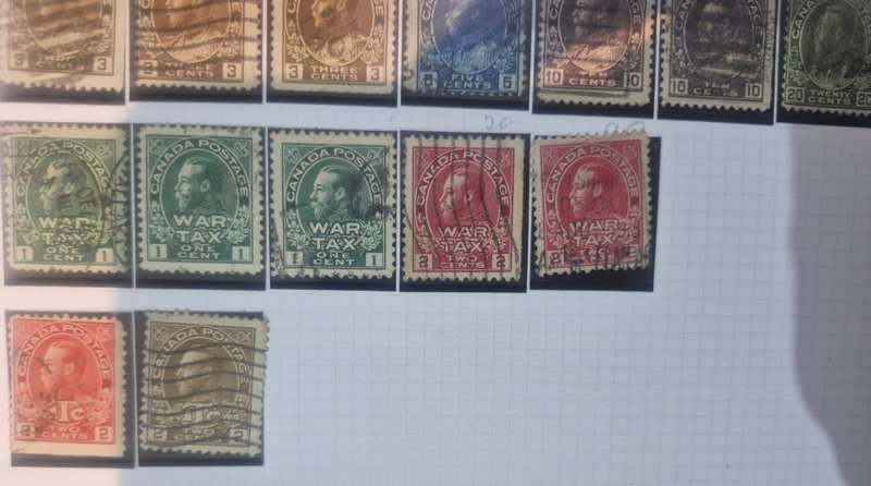 13 pages Canada Stamps - from Queen Victoria Heads to Queen Elizabeth II plus more