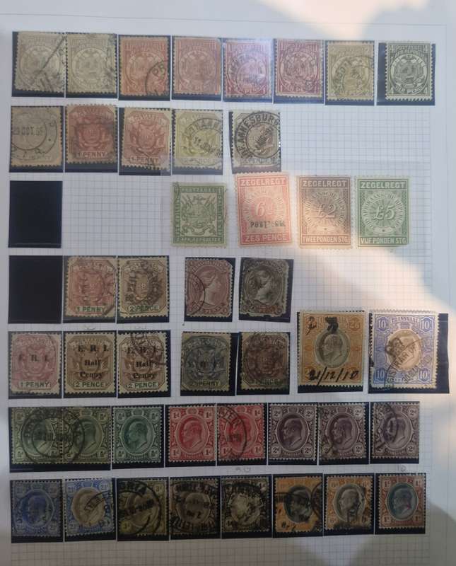 Zuid Afrikaanse Republiek and Transvaal Stamp collection from 1800s onwards