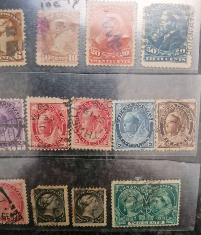 WOW!!!! 6 strips of Queen Victoria Canada Stamps - GREAT VALUE