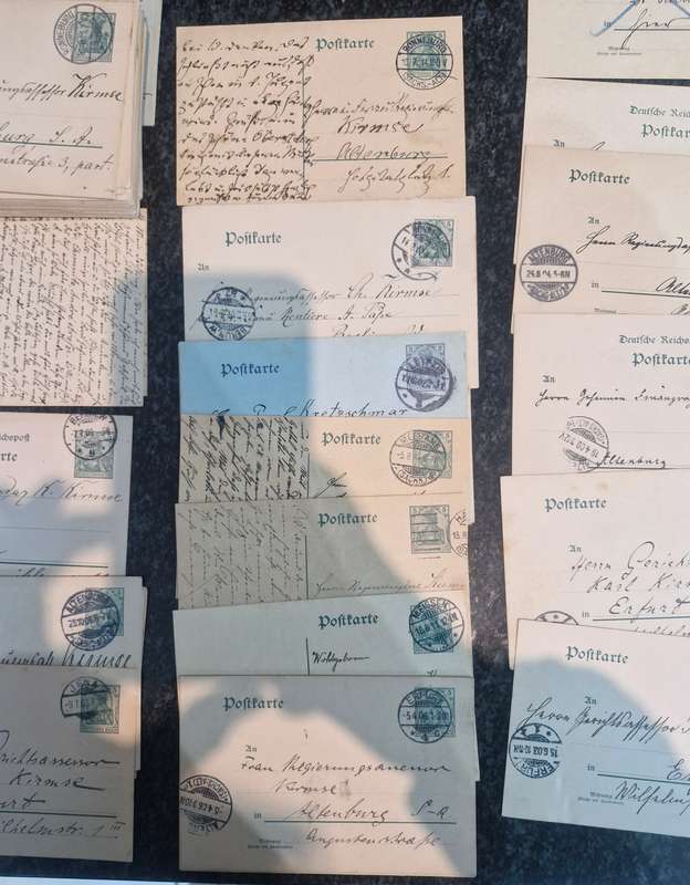 Approx. 100 Postcards/Lettercards from 1800s to early 1900s. Many different stamp cancellations
