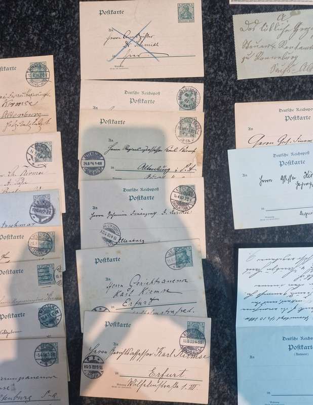 Approx. 100 Postcards/Lettercards from 1800s to early 1900s. Many different stamp cancellations