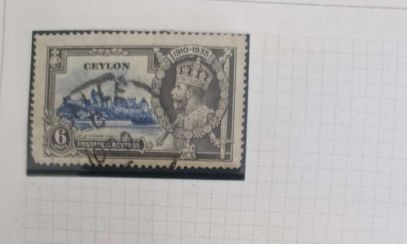 Lot of 7 sheets and 1 strip Ceylon stamps 1800s and 1900s