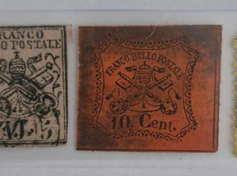 3 Italian Papal state stamps 1852 - 1867
