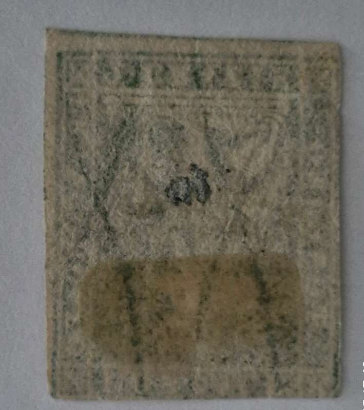 1851 - 1855 2 Crazie Italian Blue Green Toscana stamp