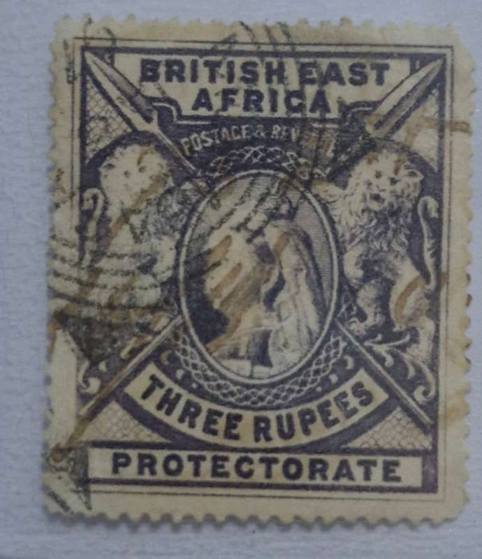1896 Queen Victoria British East Africa Protectorate 3 Rupee stamp