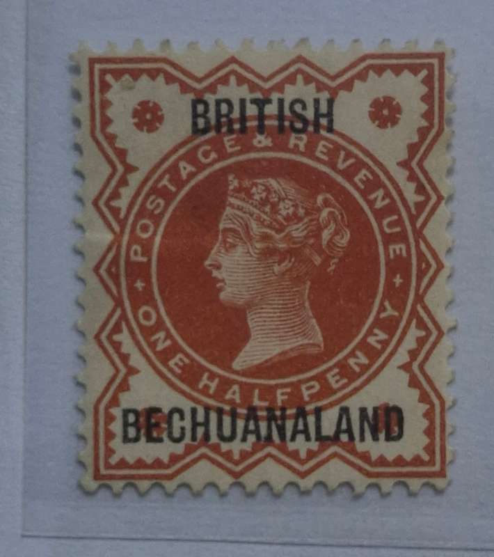 1887 British Bechuanaland mint 1/2 penny and 1888 British Bechuanaland protectorate used 1/2 penny