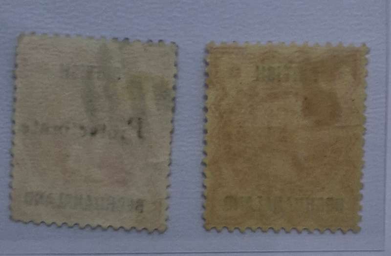 1887 British Bechuanaland mint 1/2 penny and 1888 British Bechuanaland protectorate used 1/2 penny