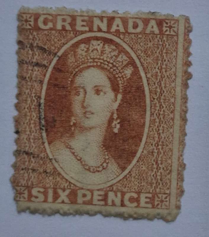Queen Victoria Grenada 1863 6 pence Stamp