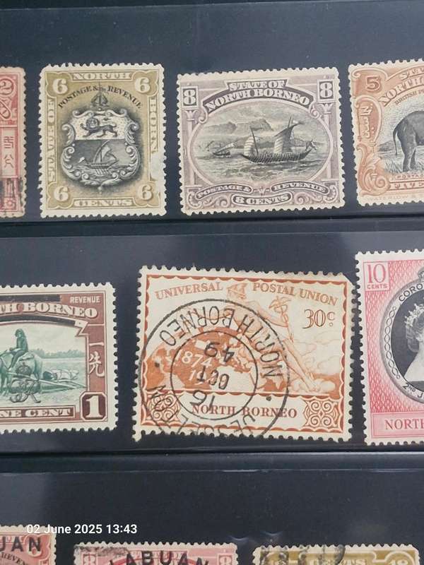 Selection of 18 x British North Borneo and Labuan stamps