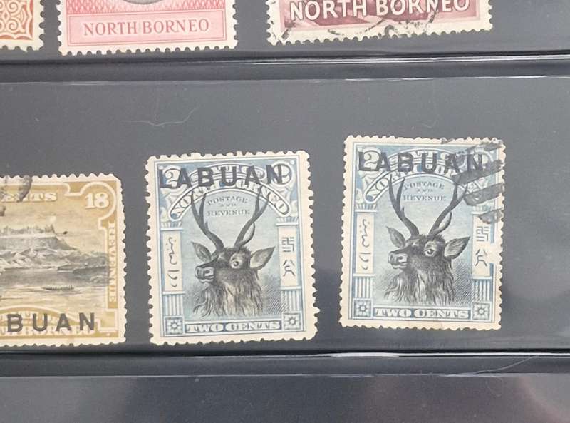 Selection of 18 x British North Borneo and Labuan stamps