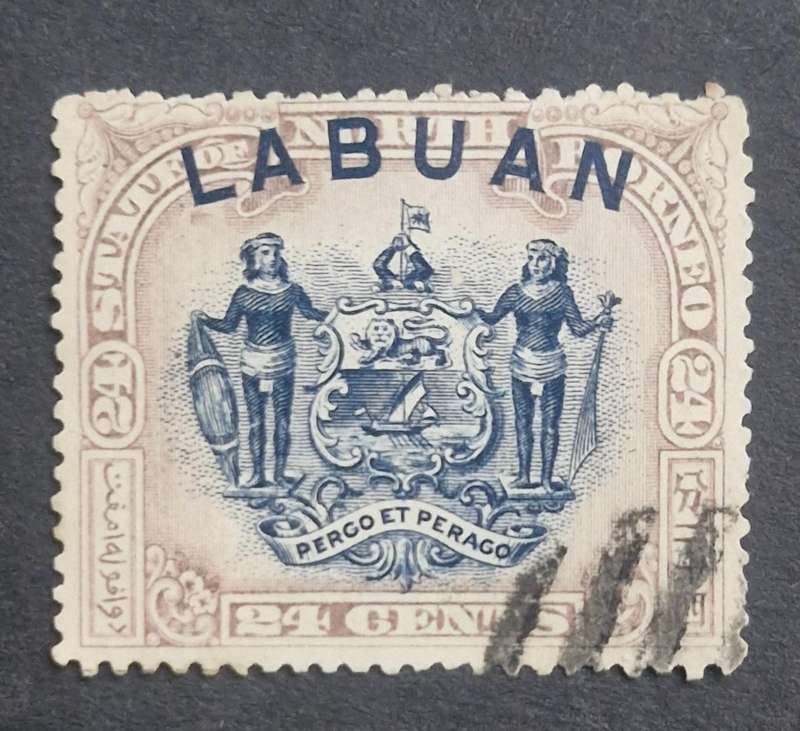 Lovely 1897 Labuan 24c Straits cent stamp - used