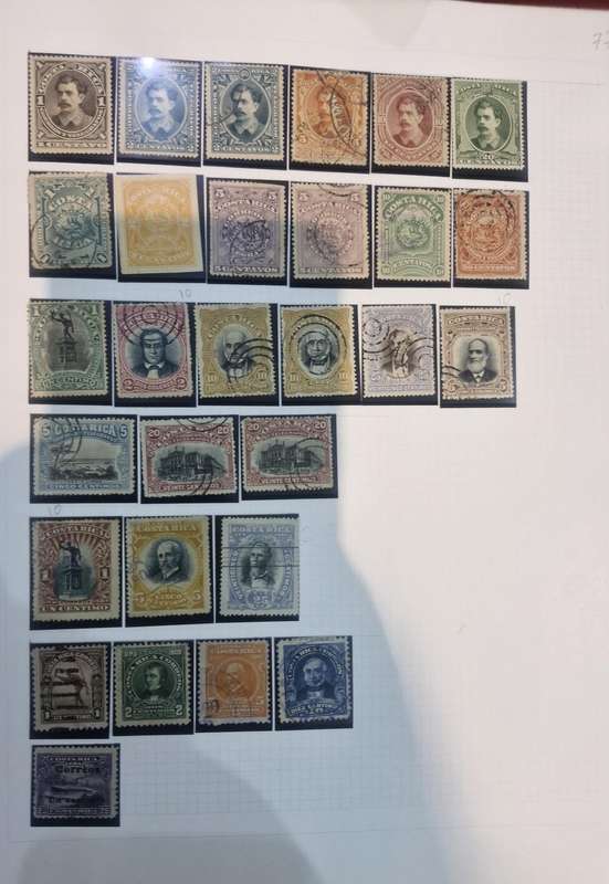 Stamp album with approx. 60 pages of worldwide stamps from 1800s to more current.