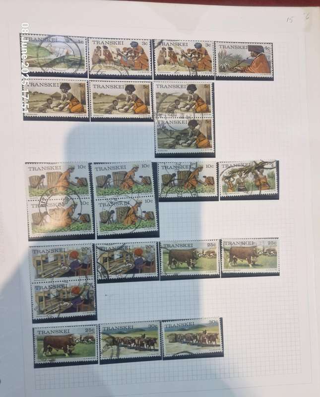 Stamp album with approx. 60 pages of worldwide stamps from 1800s to more current.