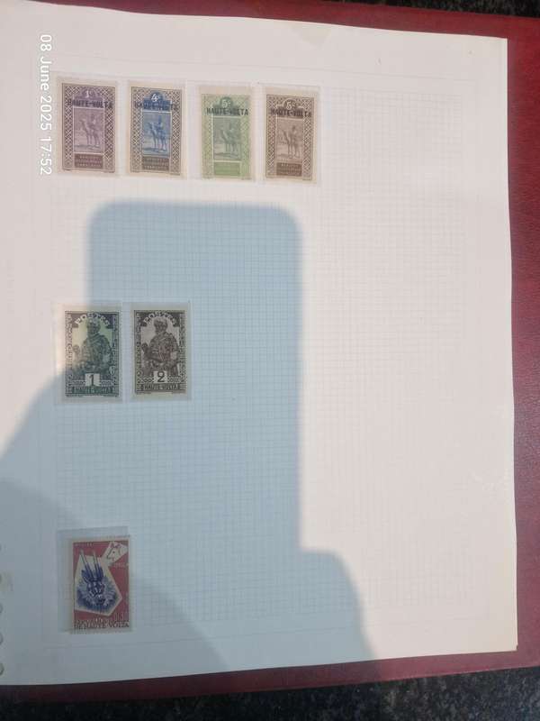 Stamp album with approx. 60 pages of worldwide stamps from 1800s to more current.