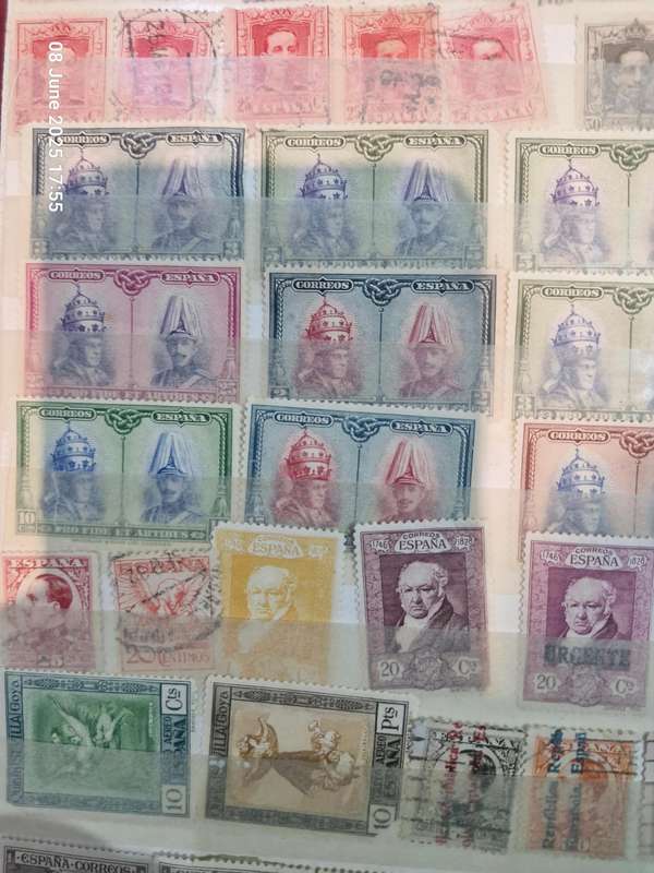 2 pages of Spanish stamps from 1800's to more current