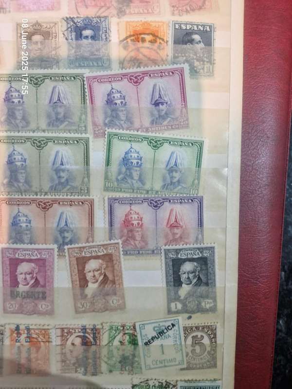 2 pages of Spanish stamps from 1800's to more current