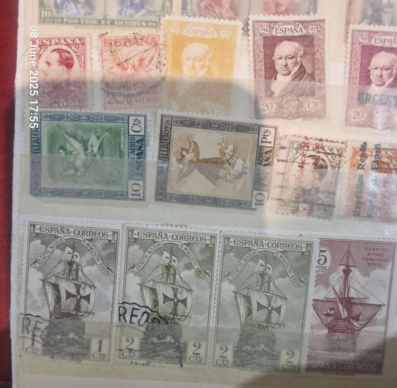 2 pages of Spanish stamps from 1800's to more current