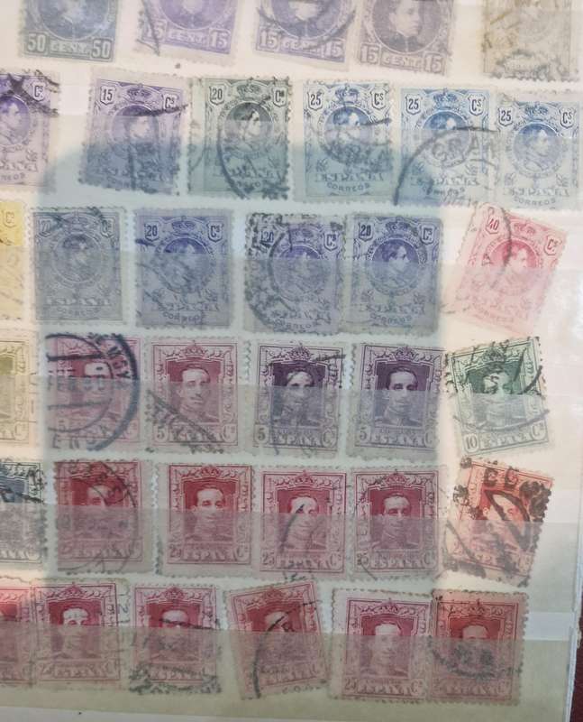 2 pages of Spanish stamps from 1800's to more current