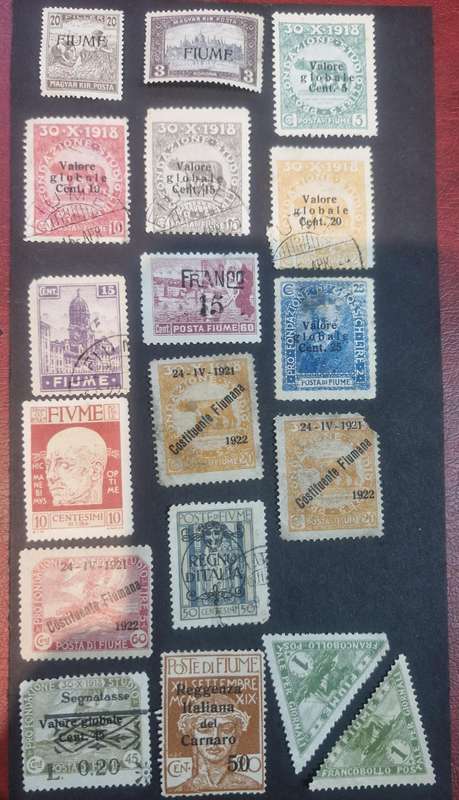 LOVELY SELECTION OF POSTAL AND FISCAL FIUME STAMPS