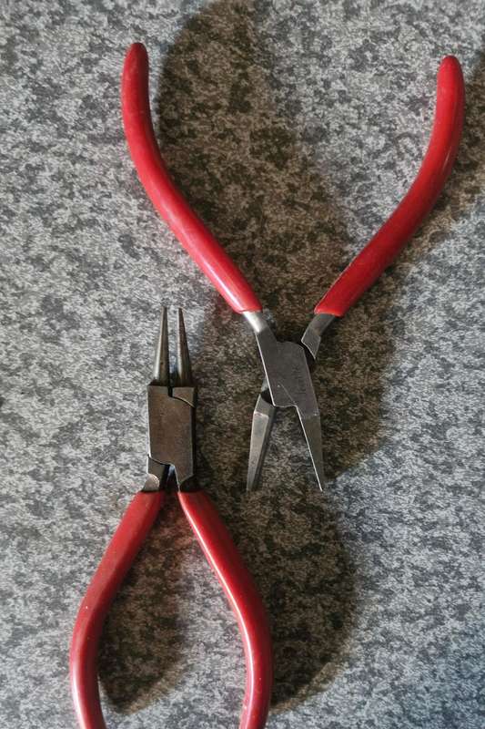 2 pairs of Jewellers pliers - 1 x round nose and 1 x round and flat nose.