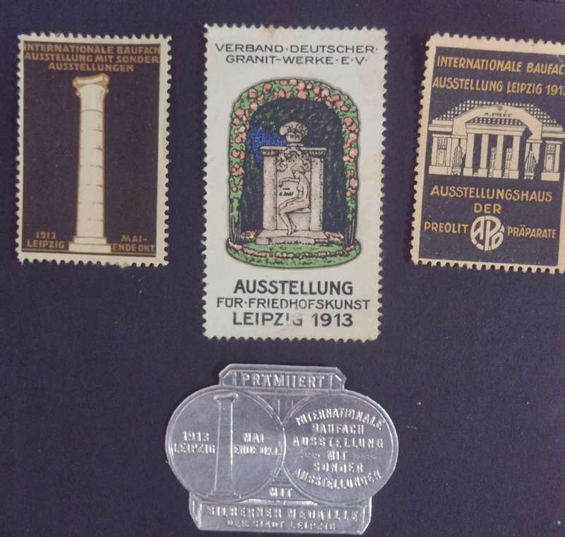 RARE SELECTION OF 8 GERMAN CINDERELLA EXHIBITION STAMPS 1909 - 1914 -INC SILVER MEDAL STAMP