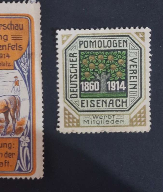 RARE SELECTION OF 8 GERMAN CINDERELLA EXHIBITION STAMPS 1909 - 1914 -INC SILVER MEDAL STAMP