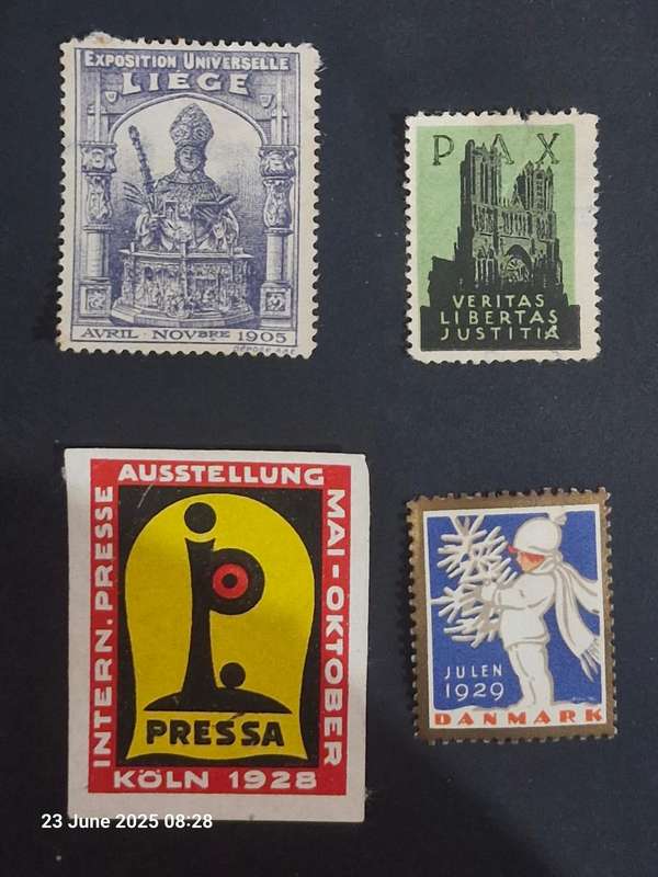 RARE SELECTION OF 12 GERMAN AND OTHER CINDERELLA STAMPS STARTING FROM 1905 ONWARDS