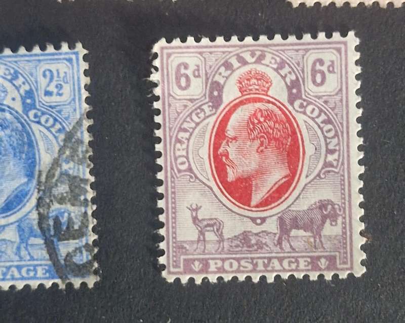 SELECTION OF 5 ORANGE RIVER COLONY STAMPS INCLUDING MINT 6D.