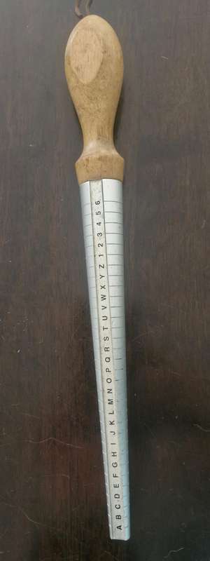 Jewellers Ring sizer - hook added to the end to hang on your work bench